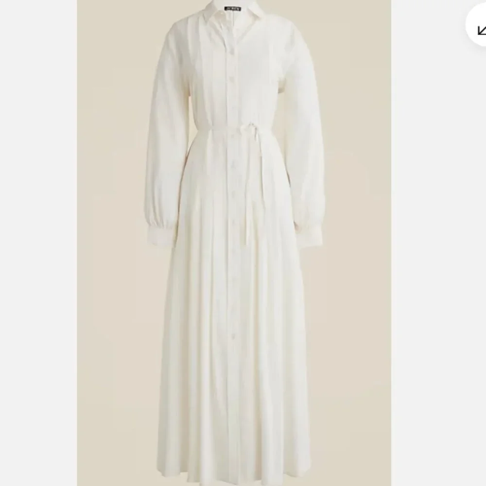 J. Crew Cream Long Sleeve Maxi Shirt Dress